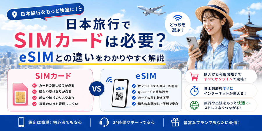 日本旅行でSIMカードは必要?eSIMとの違いをわかりやすく解説