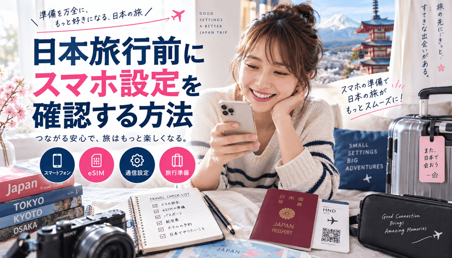 日本旅行前にスマホ設定を確認する方法