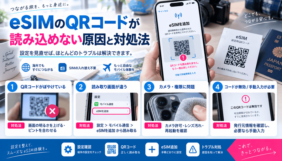 eSIMのQRコードが読み込めない原因と対処法