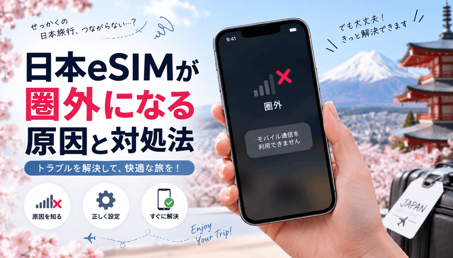 日本eSIMが圏外になる原因と対処法