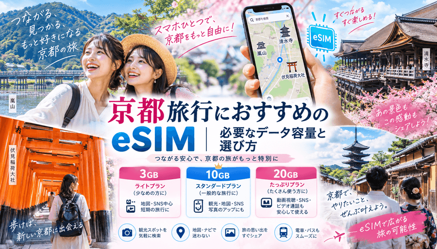 京都旅行におすすめのeSIM|必要なデータ容量と選び方