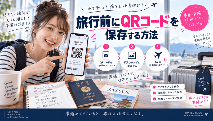 旅行前にQRコードを保存する方法