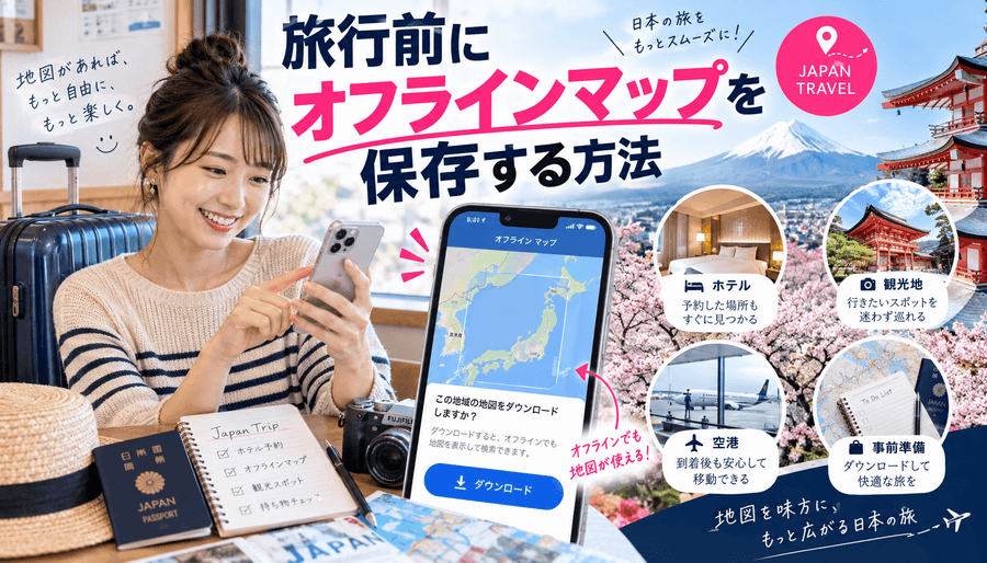 旅行前にオフラインマップを保存する方法