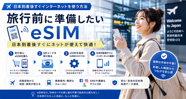 日本到着後すぐインターネットを使う方法｜旅行前に準備したいeSIM