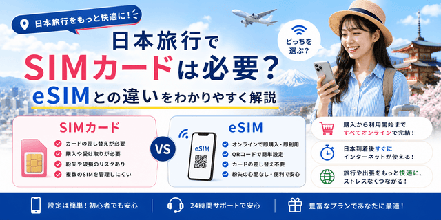 日本旅行でSIMカードは必要？eSIMとの違いをわかりやすく解説