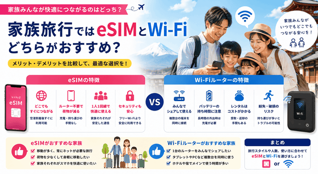 家族旅行ではeSIMとWi-Fiどちらがおすすめ？
