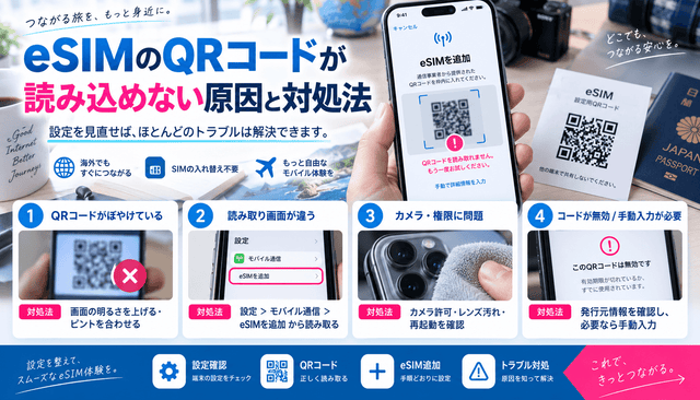 eSIMのQRコードが読み込めない原因と対処法