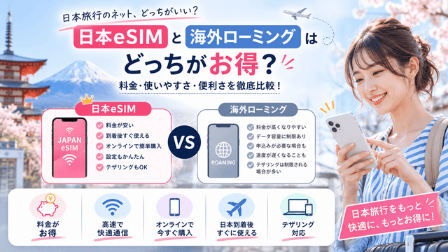 日本eSIMと海外ローミングはどっちがお得？料金と使いやすさを比較