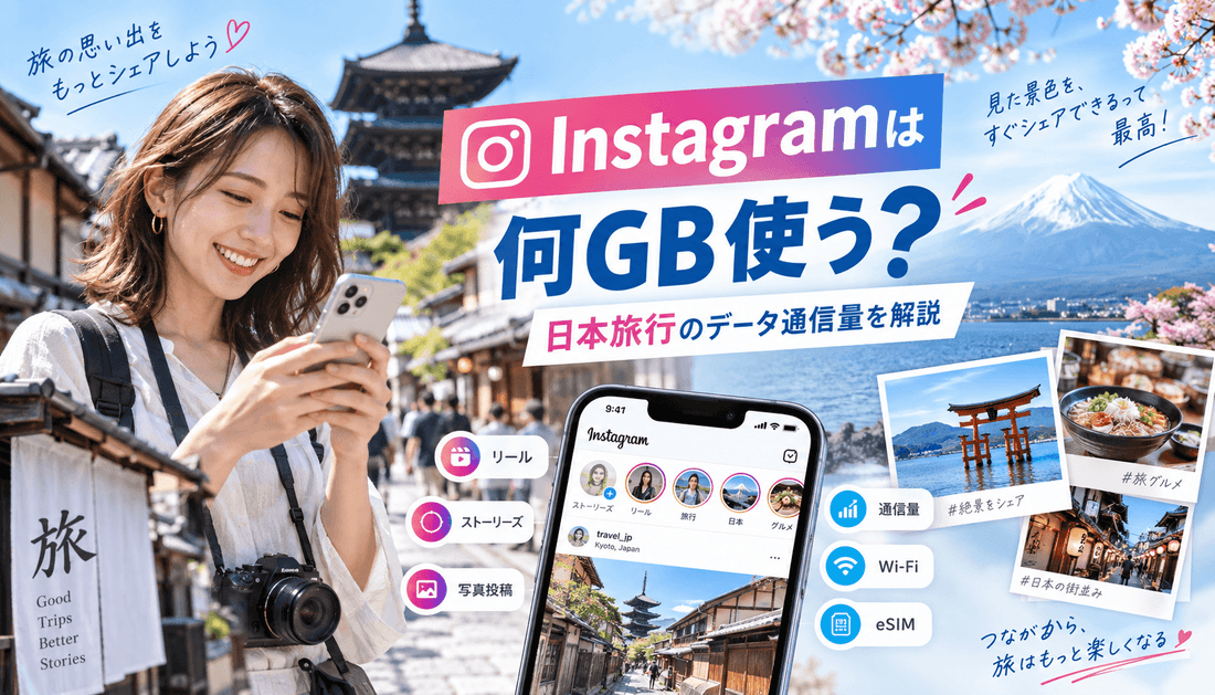 Instagramは何GB使う？日本旅行のデータ通信量を解説