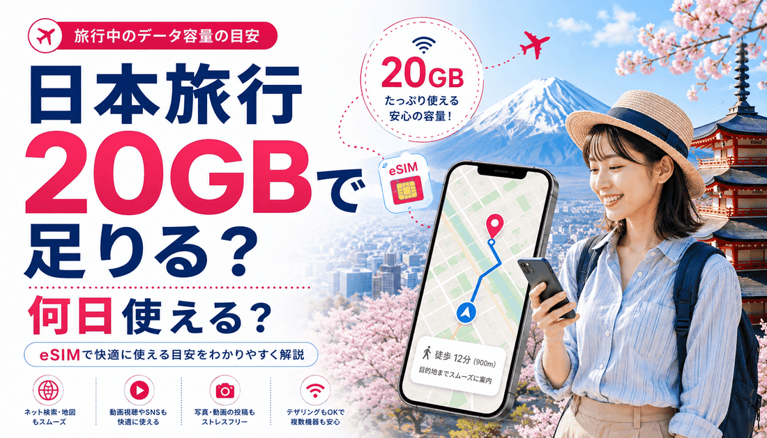 日本旅行20GBで足りる？何日使える？
