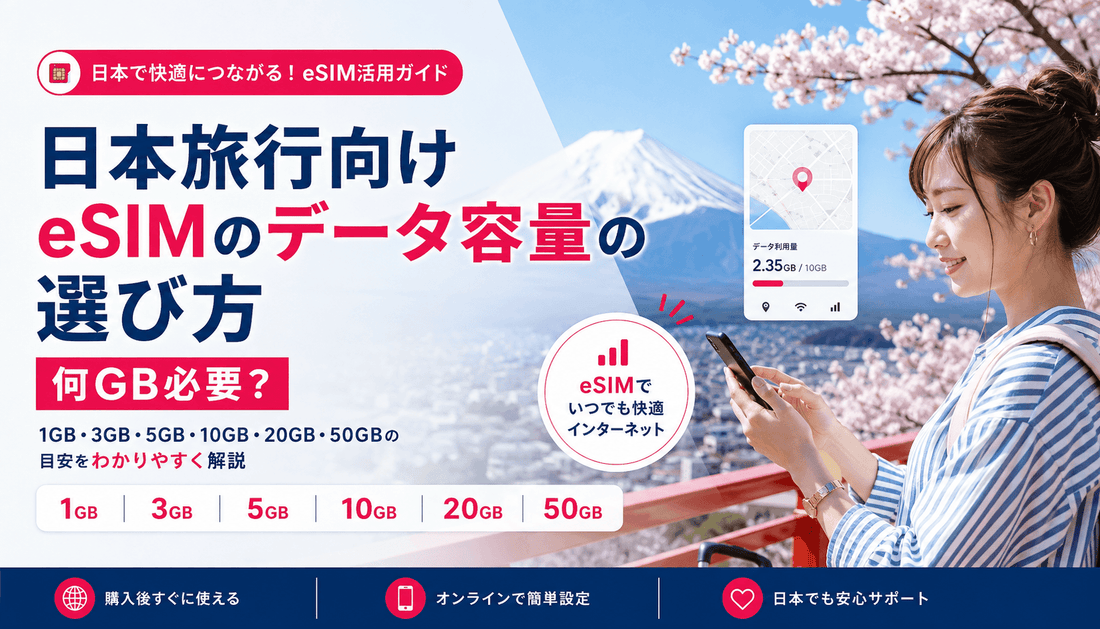 日本旅行向けeSIMのデータ容量の選び方｜何GB必要？