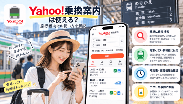 Yahoo!乗換案内は使える？旅行者向けの使い方を解説