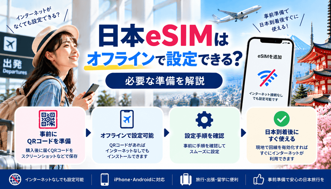 日本eSIMはオフラインで設定できる？必要な準備を解説