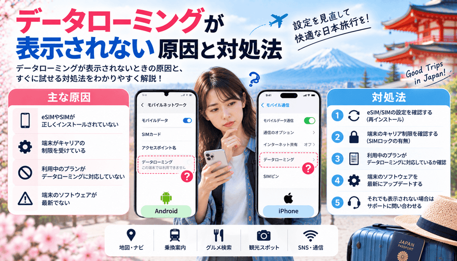 データローミングが表示されない原因と対処法