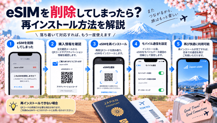 eSIMを削除してしまったら？再インストール方法を解説