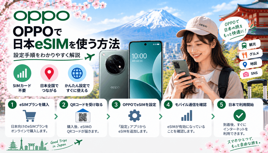OPPOで日本eSIMを使う方法｜設定手順を解説