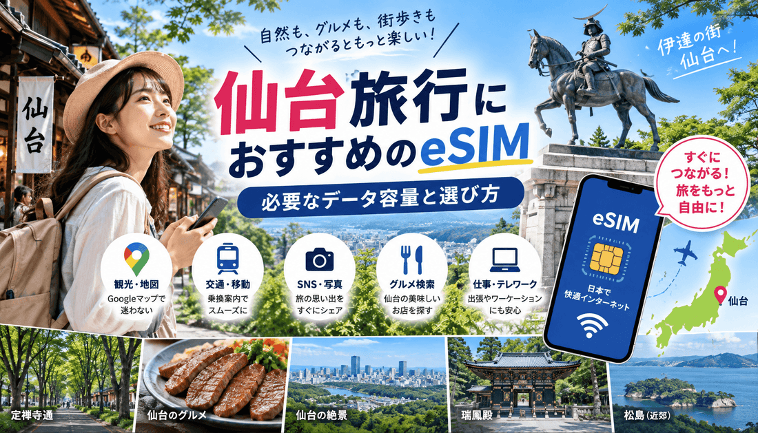 仙台旅行におすすめのeSIM｜必要なデータ容量と選び方