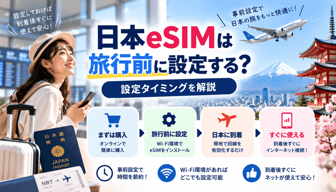 日本eSIMは旅行前に設定する？設定タイミングを解説
