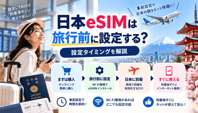 日本eSIMは旅行前に設定する？設定タイミングを解説