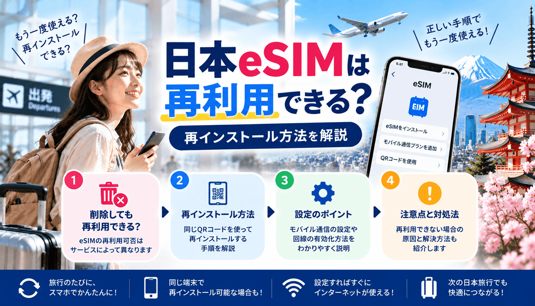 日本eSIMは再利用できる？再インストール方法を解説