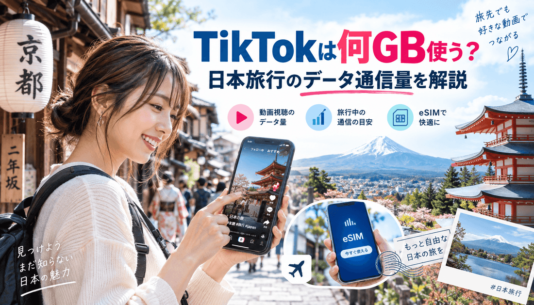 TikTokは何GB使う？日本旅行のデータ通信量を解説