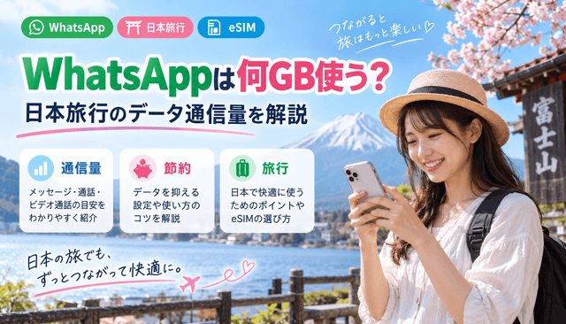 WhatsAppは何GB使う？日本旅行のデータ通信量を解説