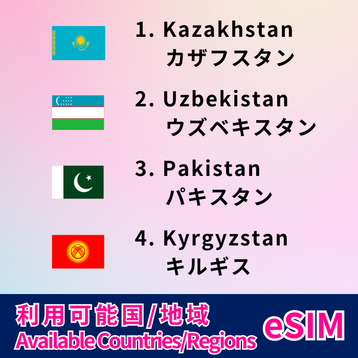 Tour of 4 Central Asian countries | eSIM data communication 